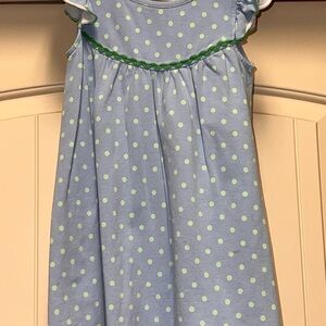 Matilda Jane Blueberry Pearl Blue and Green Polka Dot Dress